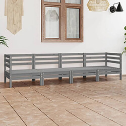 Maison Chic Salon de jardin 4 pcs - Table et chaises d'extérieur - Mobilier/Meubles de jardin Moderne Gris Bois de pin massif -MN16504