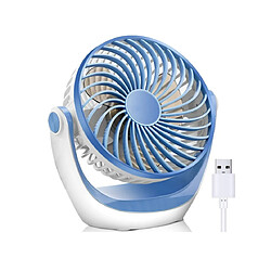 Ventilateur de Table de Ventilateur de Bureau USB avec Flux d'Air Puissant et Fonctionnement Silencieux, Vitesse du Ventilateur de Refroidissement Portable Réglable Tête Rotative 361 pour Table de Chambre à Coucher de Bureau à Domicile (B