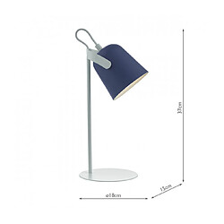 Luminaire Center Lampe de table Effie blanc mat,Bleu mat 1 ampoule 37cm