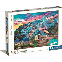 Clementoni - Vue sur la Grèce - Puzzle de 500 Pièces - Jeu de Patience et de Réflexion - Format Paysage - Image Net - Décoration - 49 x 36 Cm - À Partir de 14 Ans