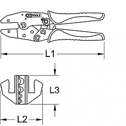 KS TOOLS Pince à sertir pour cosses non isolées 220mm Kstools pas cher