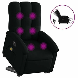 Maison Chic Fauteuil Relax pour salon, Fauteuil inclinable de massage électrique Noir Tissu -GKD22314