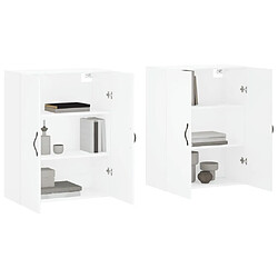 Avis Maison Chic Lot de 2 Armoires murales,Meuble de Rangement,Armoire Suspendue blanc bois d'ingénierie -MN12416