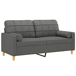 Avis Maison Chic Canapé 2 places avec oreillers,Sofa de Salon,Canapé droit gris foncé 140 cm tissu -GKD678098