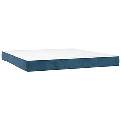 Maison Chic Lit Adulte - Lit simple Lit à sommier tapissier et matelas moelleux - Meuble de Chambre - Bleu foncé 160x200cm Velours -MN52225 pas cher