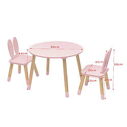 Avis Mobili Rebecca Table et 2 chaises pour enfants Rebecca Mobili Hely 44x60x60 MDF Pin Rose Marron ENSEMBLE 3 pcs