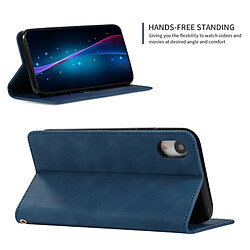 Acheter Wewoo Housse Coque Etui en cuir avec rabat horizontal magnétique Business Skin Feel pour iPhone XR bleu marine