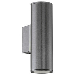 EGLO Applique Murale Extérieure Up Down Anthracite IP44, GU10 EGLO Lampe murale à LED d'extérieur Riga Gris foncé 94103