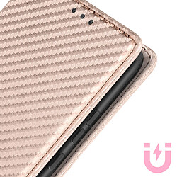 Acheter Avizar Etui pour Galaxy A34 5G Effet Carbone Portefeuille Support vidéo Rose gold