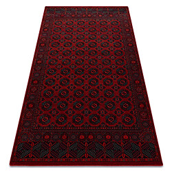 RUGSX Tapis en laine OMEGA BUCHARA Cadre, cercles rouge 200x300 cm