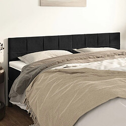 Maison Chic Lot de 2 Têtes de lit design pour chambre - Décoration de lit Noir 100x5x78/88 cm Velours -MN61008