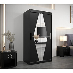 Abiks Meble Armoire Boliwia à portes coulissantes 200/100/62 2 portes (noir/noir)