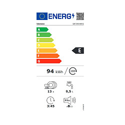 Lave-vaisselle 60cm 13 couverts 44db tout intégrable - sn73hx48ve - SIEMENS