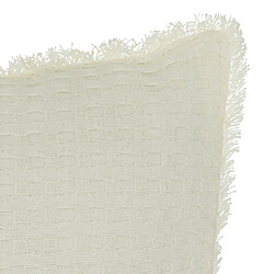 Pegane Lot de 2 coussins en coton coloris Blanc - Longueur 45 x Profondeur 10 x Hauteur 45 cm