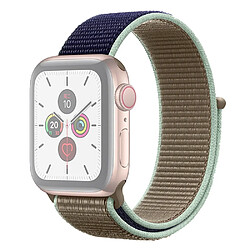 Wewoo Pour Apple Watch séries 5 et 4 40 mm / 3 et 2 et 1 bracelet en nylon de couleur assortie 38 mm bleu + vert