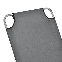 Helloshop26 Lot de 2 transats inclinables acier polyester argenté mat gris foncé 03_0006431 pas cher