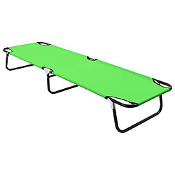 vidaXL Chaise longue pliable acier vert