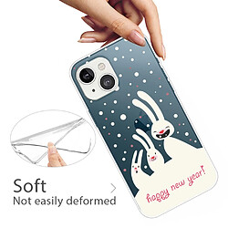 Coque en TPU anti-rayures, motif de noël, flexible pour votre iPhone 14 Plus - lapins