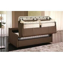 Acheter Inside 75 Canapé Convertible express LUNA 120*197cm cuir vachette taupe matelas 16 cm