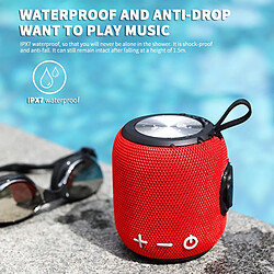 Universal Haut-parleur Bluetooth sans fil portable de tissu extérieur 360 HD Stéréo, IPX7 imperméable intégré en haut de gamme magnétique 1800 mAh | haut-parleurs de plein air (rouge)