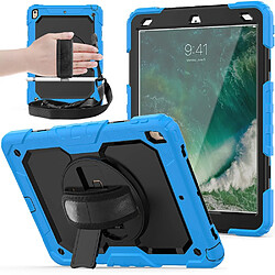 Coque en TPU sangle combinée avec sangle bord bleu ciel pour votre Apple iPad Air 10.5 pouces (2019)/Pro 10.5 pouces (2017)