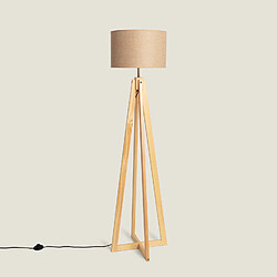 Ledkia Lampadaire Bois Korsade Camel