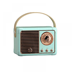 General Haut-parleur stéréo Bluetooth portable rétro, haut-parleur vintage rétro sans fil amélioré avec fente pour carte TF, style mignon à l'ancienne pour cuisine, bureau, chambre, bureau, fête en plein air Kawaii (bleu)