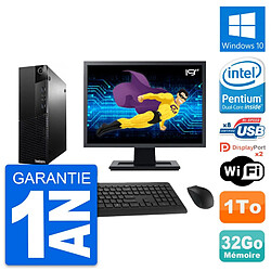 PC Lenovo M83 SFF Ecran 19" Intel G3220 RAM 32Go Disque Dur 1To Windows 10 Wifi - Occasion