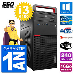 PC Tour Lenovo ThinkCentre M700 Intel i3-6100 RAM 16Go SSD 240Go Windows 10 Wifi - Occasion