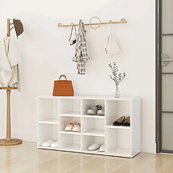 Maison Chic Banc à chaussures | Meuble de rangement à chaussures Meuble d'Entrée Blanc brillant 103x30x54,5 cm Aggloméré -MN64738