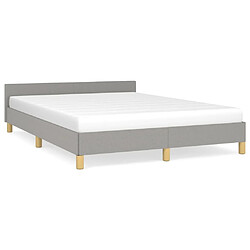 Maison Chic Lit adulte - Cadre Structure de lit avec tête de lit Contemporain Gris clair 140x200 cm -MN36897