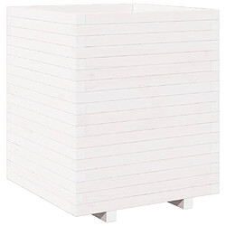 vidaXL Jardinière blanc 60x60x72,5 cm bois de pin massif