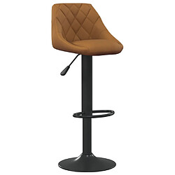 vidaXL Tabouret de bar Marron Velours