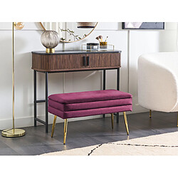 Beliani Banc DURHAM Rouge Bordeaux Velours