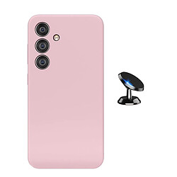 Kit Support Voiture Magnétique + Housse En Silicone Liquide Phonecare Pour Samsung Galaxy S24 FE - Rose