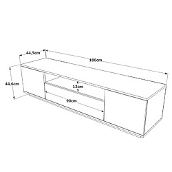 Concept Usine Meuble TV gris et bois 180 cm TYRO pas cher