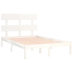 Avis vidaXL Cadre de lit sans matelas blanc 140x200 cm bois massif