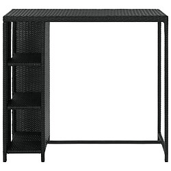 vidaXL Table de bar avec rangement Noir 120x60x110 cm Résine tressée