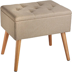 Helloshop26 Tabouret banc siège pouf avec coffre de rangement 51 cm beige 08_0000295