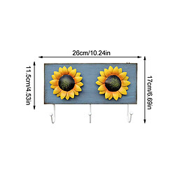 Universal Porte-vêtements de rangement de tournesol, décoration de salle de bains, porte-clés, porte-armoires, porte-chapeaux, médailles, 3 crochets.