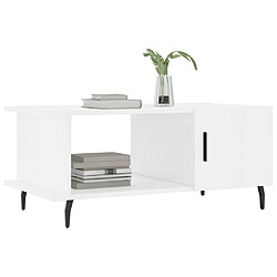 Avis Maison Chic Table basse,Table Console Table d'appoint, Table pour salon Blanc brillant 90x50x40 cm Bois d'ingénierie -MN30938