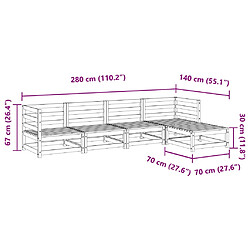 vidaXL Salon de jardin 5 pcs bois de pin imprégné pas cher