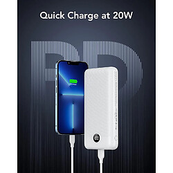 Avis SANAG Batterie Externe 30000Mah, Batterie Portable Charge Rapide Pd 20W , Power Bank Usb C Avec 4 Sorties Et 2 Entrées Pour Iphone 14 12 Samsung S21 S20 S22 Huawei Xiaomi Ecc (Blanc)