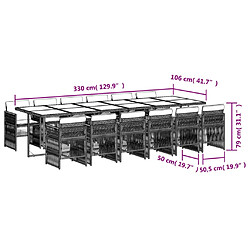 vidaXL Ensemble à manger de jardin 13 pcs coussins noir résine tressée pas cher