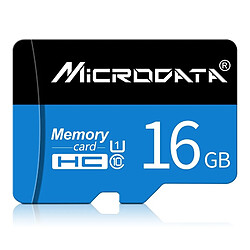 Wewoo Carte Micro SD mémoire MICRODATA 16 Go U1 bleue et noire TF SD