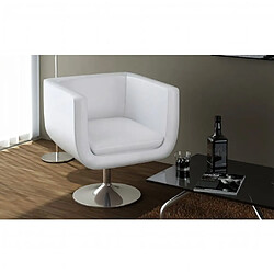 vidaXL Chaises de bar lot de 2 blanc similicuir