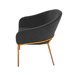 Avis Meubler Design Chaise Avec Accoudoirs Velours Pied Or Muleur - Velours Noir