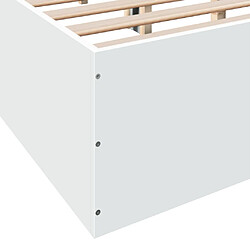 Vidaxl Cadre de lit Blanc 140x190 cm bois d'ingénierie pas cher