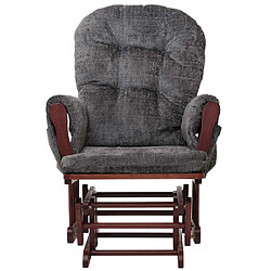 Mendler Fauteuil relax HWC-C76, fauteuil à bascule Fauteuil à bascule avec pouf Tissu/Textile Chenille (465g/m²) ~ gris foncé, piètement foncé pas cher