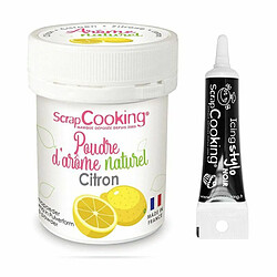 Scrapcooking Arôme alimentaire naturel en poudre citron + Stylo glaçage noir